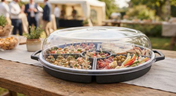 5 avantages du plateau traiteur avec couvercle portable